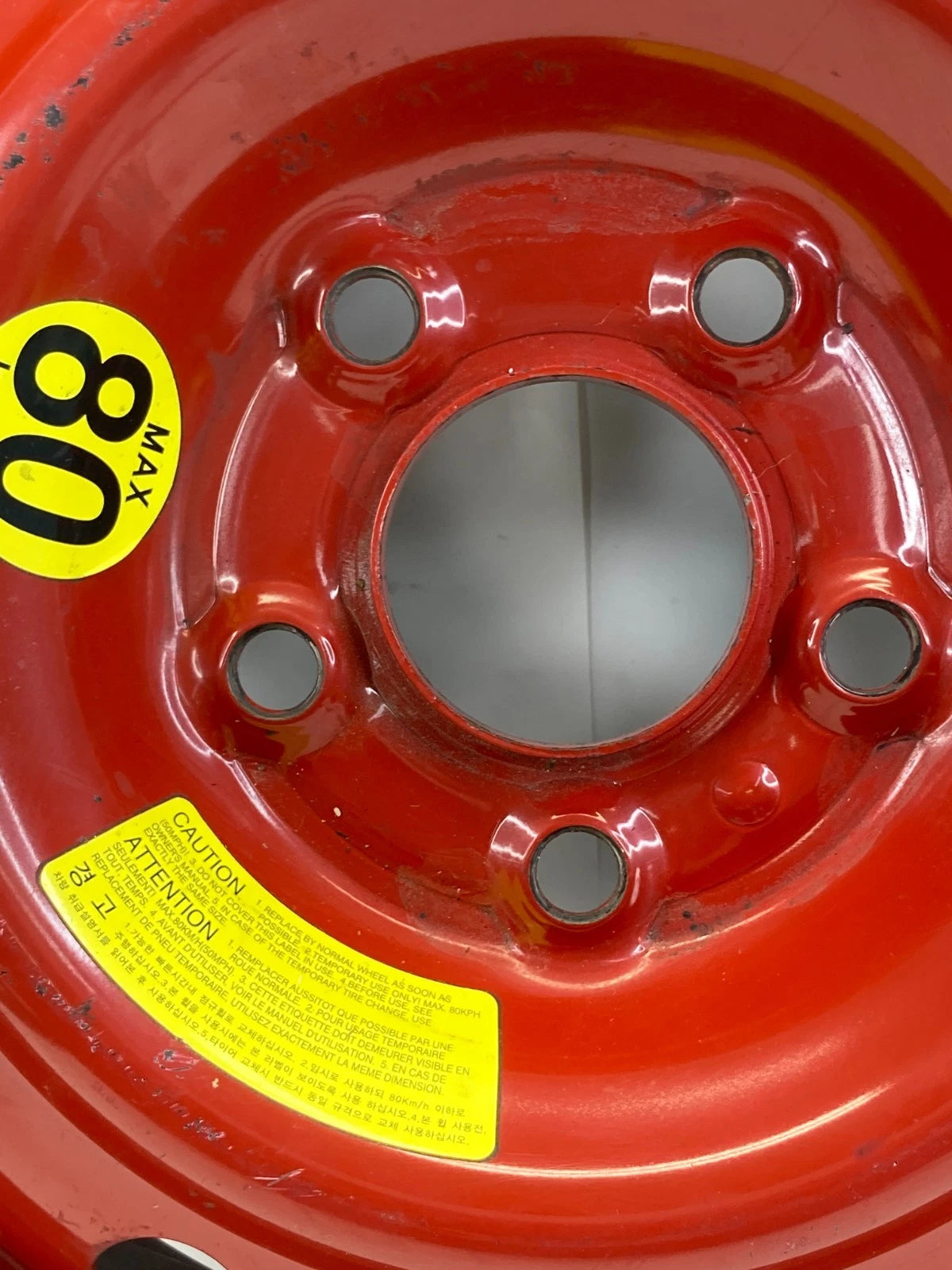 08-12 HYUNDAI ELANTRA EMERGENCY SPARE TIRE WHEEL COMPACT DONUT T125/80D15 96M