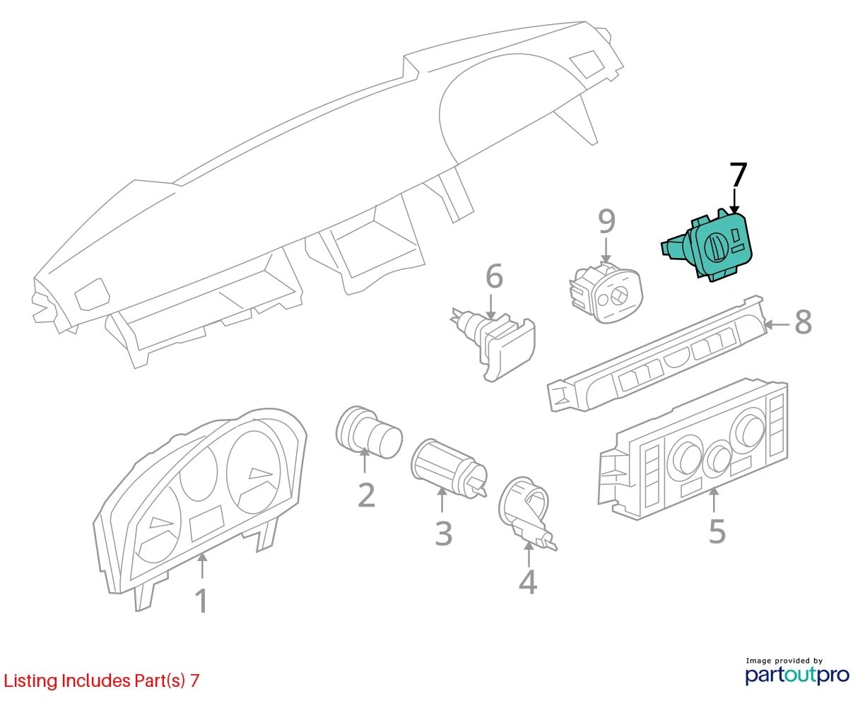 06-09 LAND ROVER RANGE ROVER SPORT HEADLIGHT FOG LAMP SWITCH YUD501480PVJ OEM