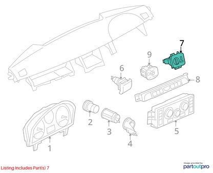 06-09 LAND ROVER RANGE ROVER SPORT HEADLIGHT FOG LAMP SWITCH YUD501480PVJ OEM