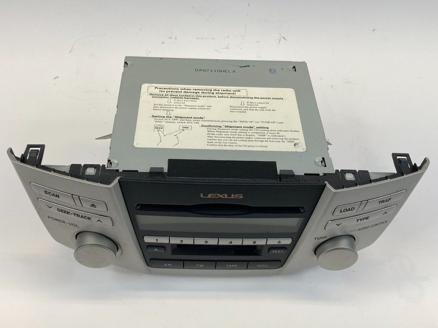 2006 06 Lexus RX400h 6 Disc CD Changer Radio Cassette Tape Player 86120-48510