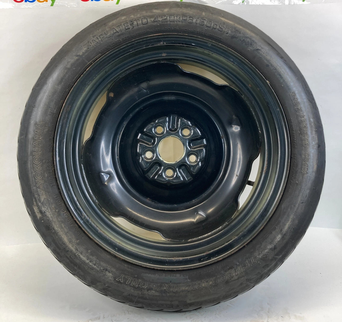 2004-2015 TOYOTA PRIUS EMERGENCY SPARE TIRE WHEEL COMPACT DONUT T135/80D16 101M