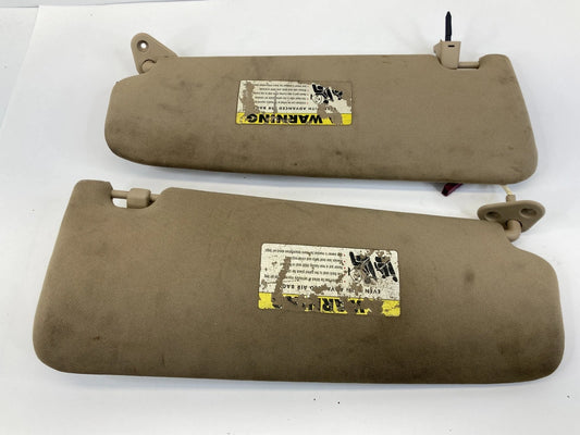 2007 2008 BMW 328XI BEIGE SUN VISOR PAIR LEFT RIGHT WITH MIRROR OEM