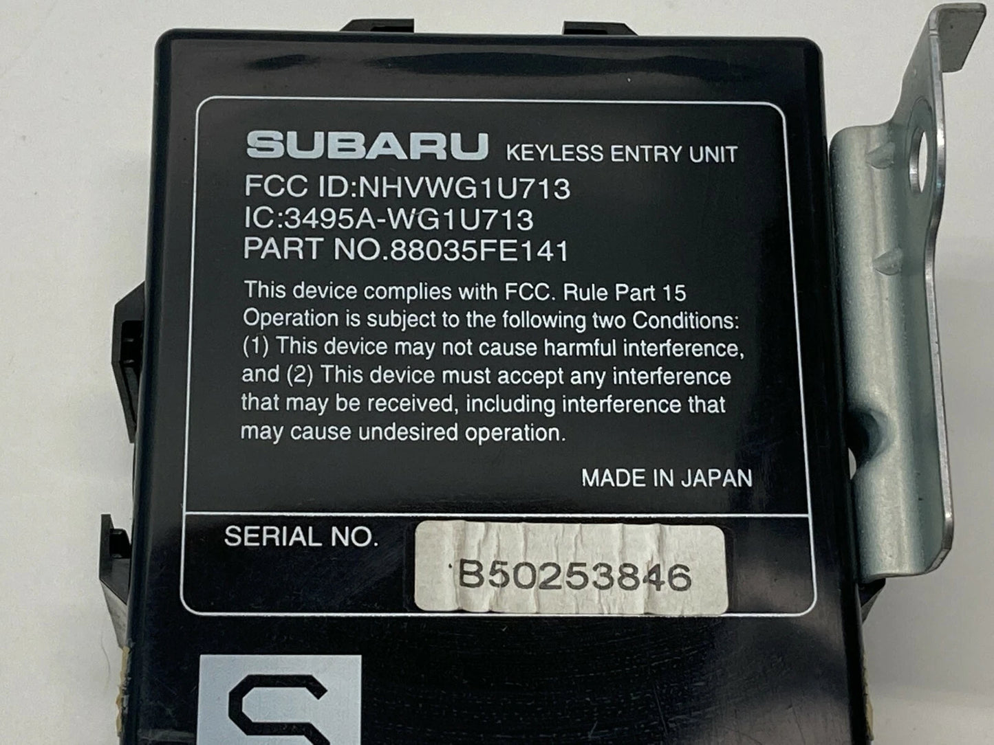 2004 2005 SUBARU IMPREZA OUTBACK KEYLESS ENTRY CONTROL MODULE UNIT 88035FE141