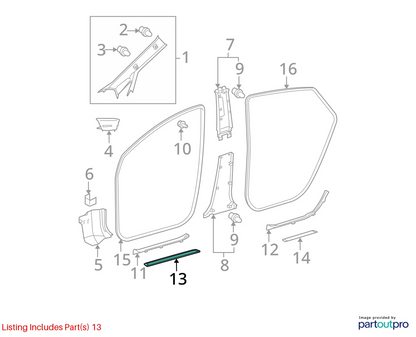 10-15 TOYOTA PRIUS FRONT RIGHT SIDE DOOR SCUFF PLATE STEP TRIM PANEL 67911-47030