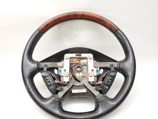 03-06 LINCOLN LS STEERING WHEEL LEATHER WOODGRAIN W/ CRUISE CONTROL SWITCH OEM