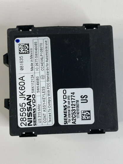 07 08 INFINITI G35 3.5L CVT ANTI THEFT KEYLESS CONTROL MODULE UNIT 28595-JK60A