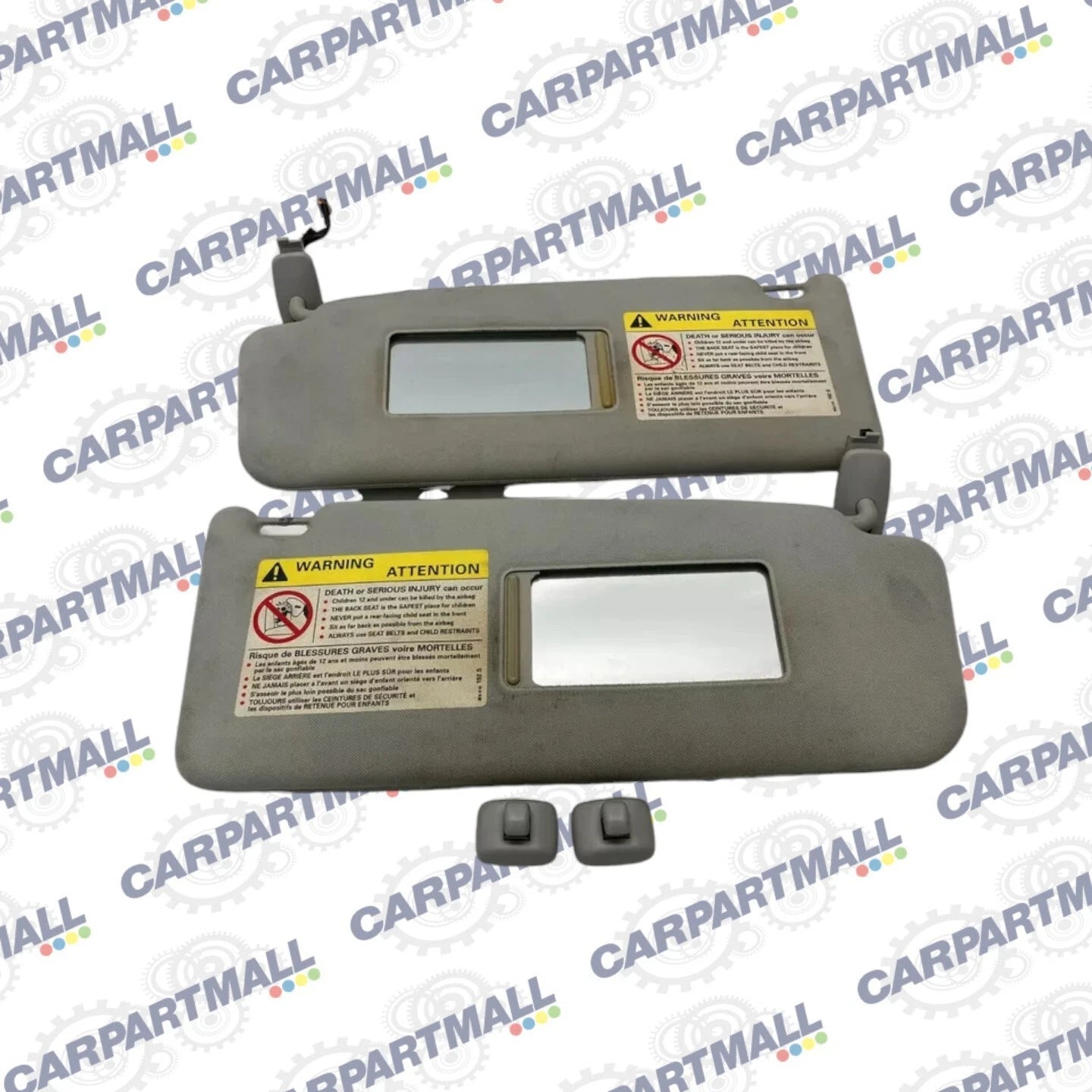 1998-2004 AUDI A6 QUATTRO SUNVISOR LEFT & RIGHT SUN VISOR SET CLOTH W/ HOMELINK