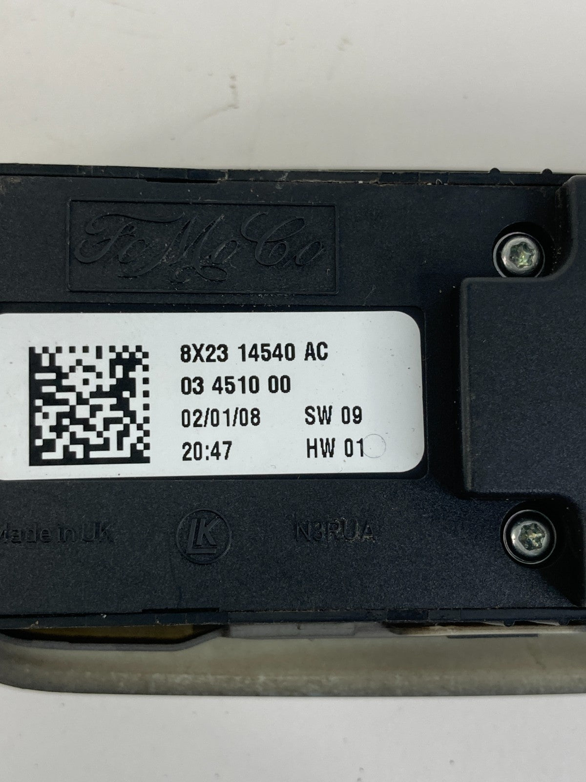 09-15 Jaguar XF Left Side Master Window Control Switch w/ Bezel 8X23-14540-AC