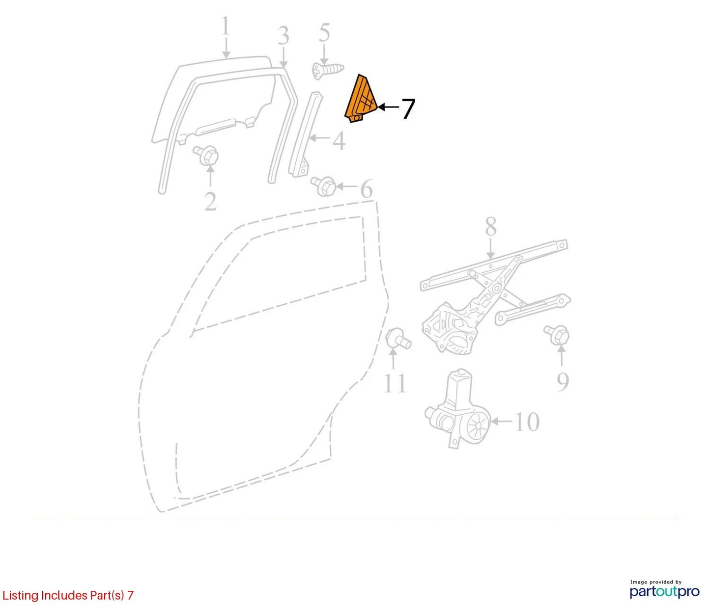 2010-2015 TOYOTA PRIUS REAR RIGHT PASSENGER DOOR OUTER CORNER COVER 67487-47040