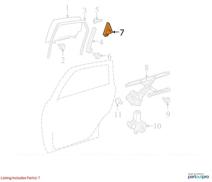 2010-2015 TOYOTA PRIUS REAR RIGHT PASSENGER DOOR OUTER CORNER COVER 67487-47040