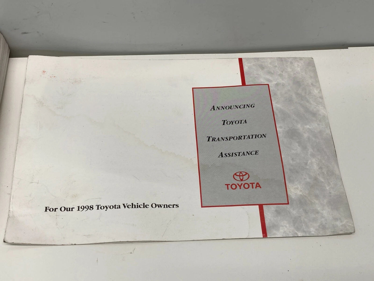 1998 98 TOYOTA CAMRY SEDAN OWNER'S MANUAL GUIDE BOOK & SUPPLEMENT OEM