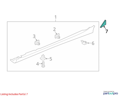 11-15 HYUNDAI SONATA FRONT LEFT WINDOW FENDER CORNER TRIM MOLDING 861803S000 OEM
