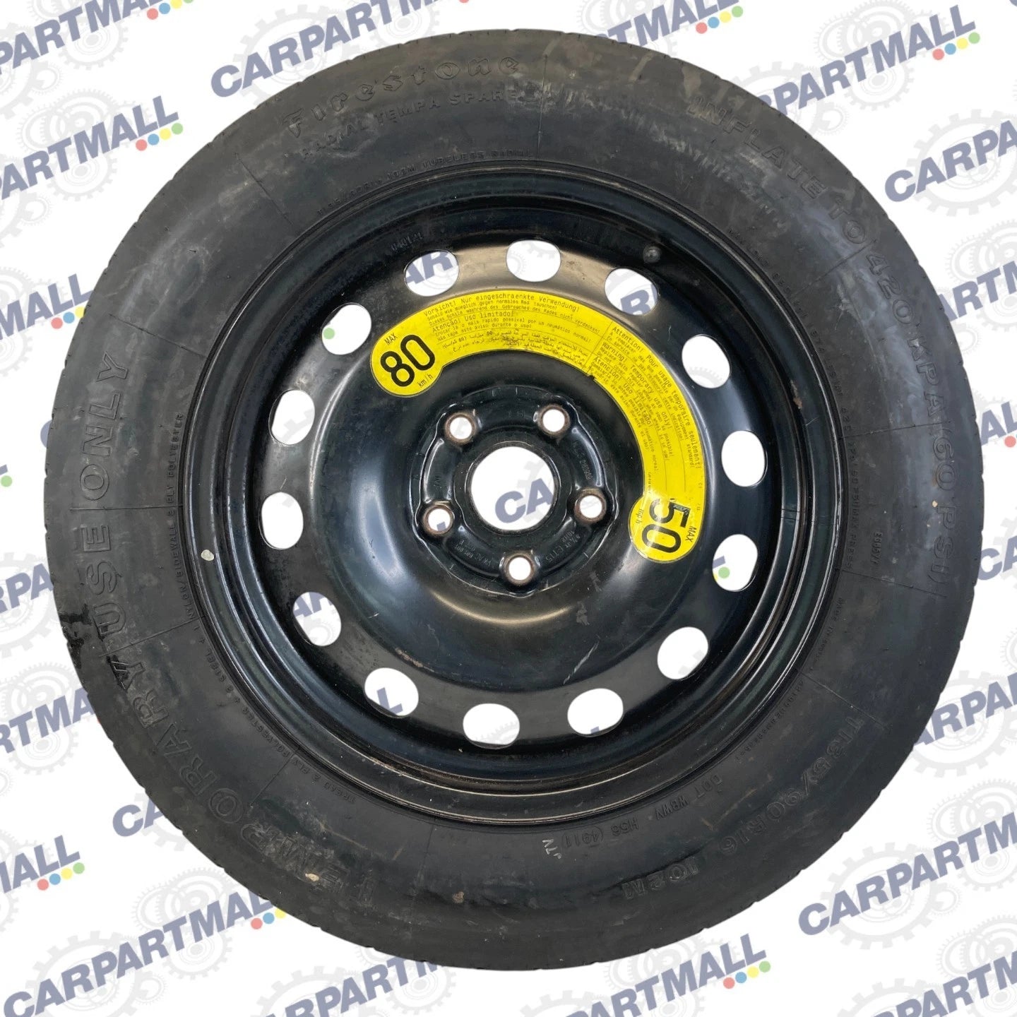 12-15 VOLKSWAGEN PASSAT EMERGENCY SPARE TIRE WHEEL COMPACT DONUT T135/90R16 102M