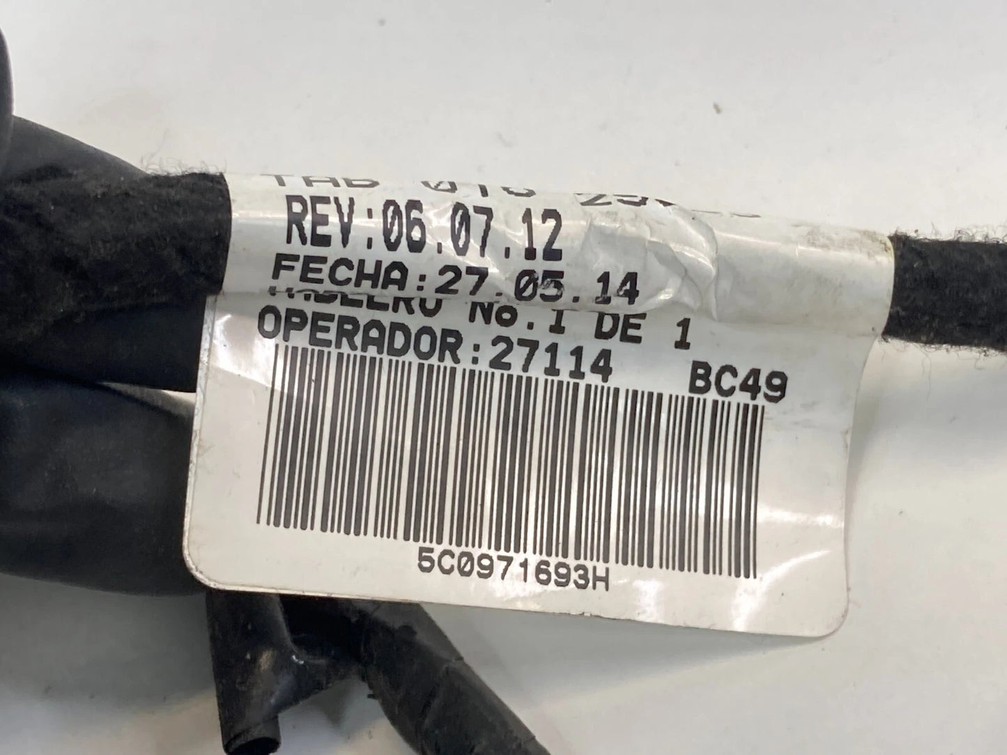 2011-2014 VOLKSWAGEN JETTA REAR LEFT SIDE DOOR HARNESS WIRE WIRING 5C0971693H