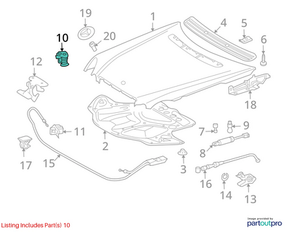 03-06 MERCEDES-BENZ E500 UPPER HOOD LOCK LATCH CATCH STRIKER 2118800360 OEM