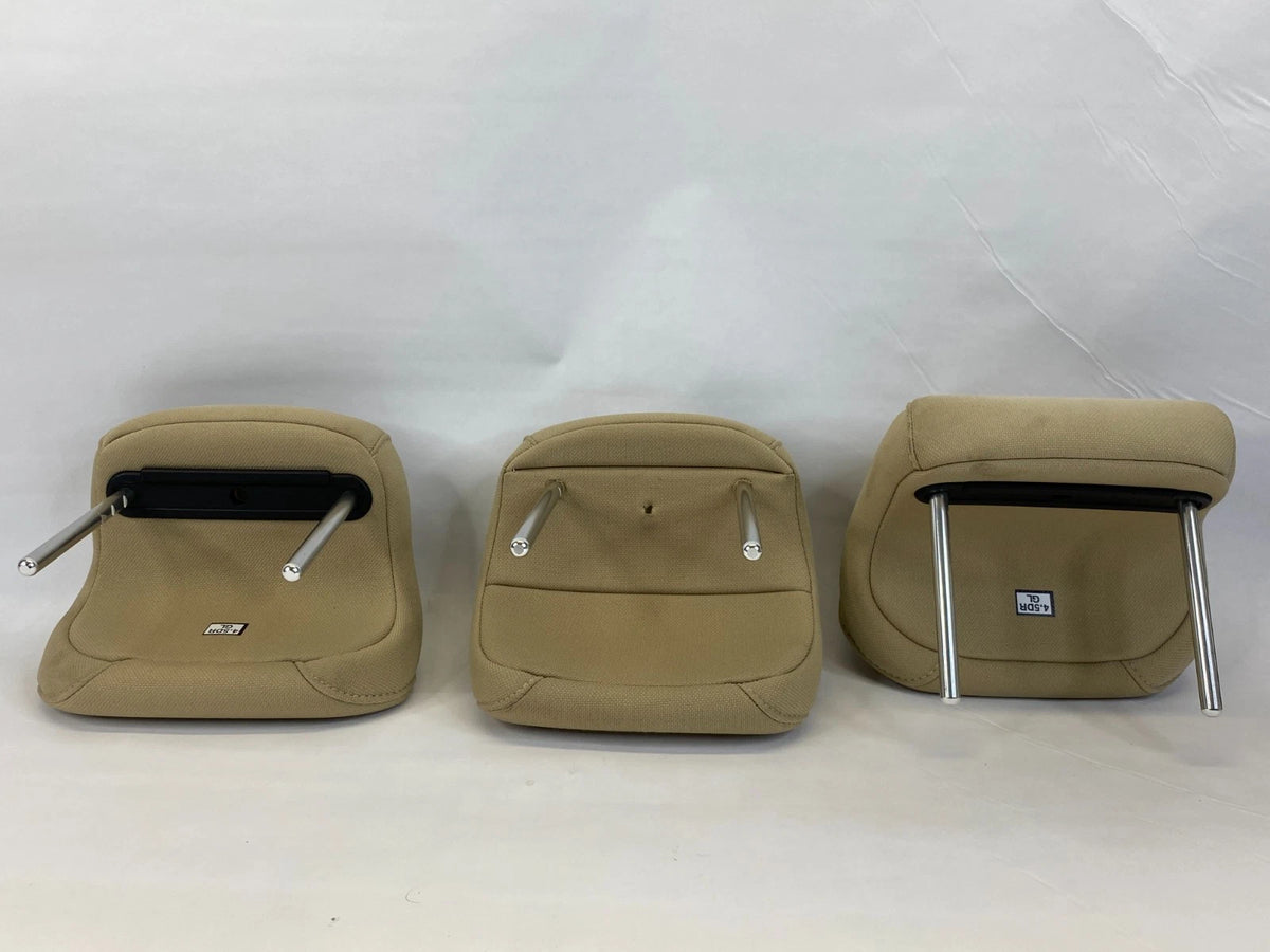 12-14 HYUNDAI ACCENT SEDAN REAR SEATS HEADREST HEAD REST SET OF 3 CLOTH TAN OEM