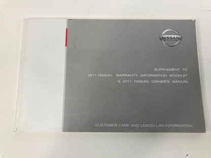 2011 NISSAN MAXIMA OWNERS MANUAL WARRANTY INFORMATION GUIDE BOOK SET OEM